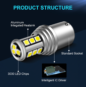 Светодиодная лампа P21W 1156 – Max-1156 - Max-NEW 15Led Красная