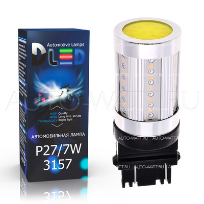 Светодиодная лампа P27/7W 3157 - 7 COB 24Вт Белый-Жёлтый