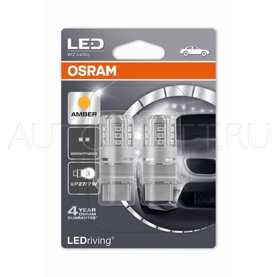 Светодиодная лампа P27/7W 3157 - LED Standart Amber  2.5W 1500K