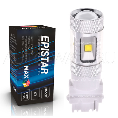 Светодиодная лампа P27W 3156 - 6 Epistar Линза 30Вт