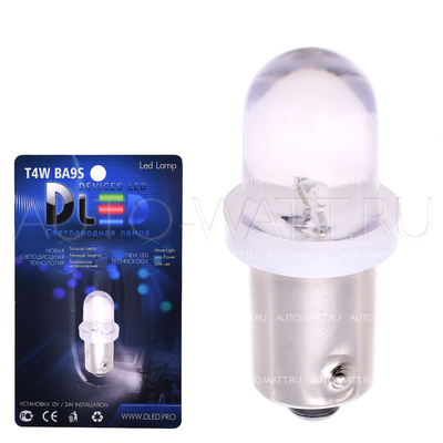 Светодиодная лампа T4W BA9S - 1 Dip Led 0.1Вт Белая