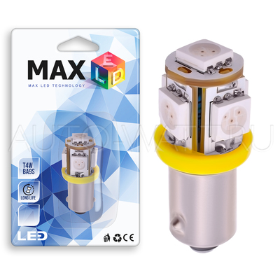 Светодиодная лампа T4W BA9S - 5 SMD5050 1.2Вт Жёлтая