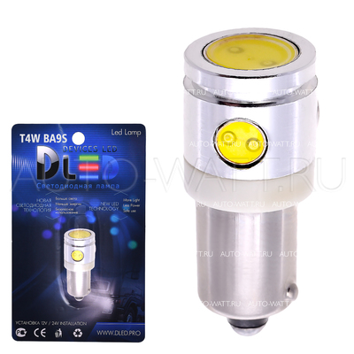 Светодиодная лампа T4W BA9S - High-Power 1Led+3 mini 2,5Вт 12v Белая