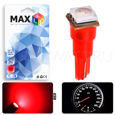 Светодиодная лампа T5 – 1 SMD5050 0.24Вт Красная