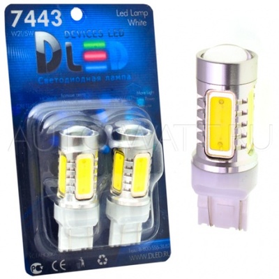 Светодиодная лампа W21/5W 7443 - 4 High-Power 6Вт Белая
