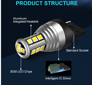 Светодиодная лампа W21/5W 7443 – Max-NEW 15Led Белая