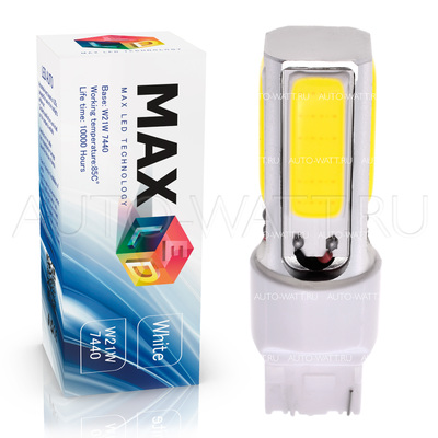 Светодиодная лампа W21W 7440 - Max-COB 4Led 8Вт Белая