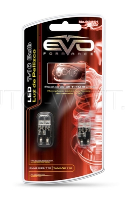 Светодиодная лампа W5W T10 – 2DIP EVO FORMANCE Красная