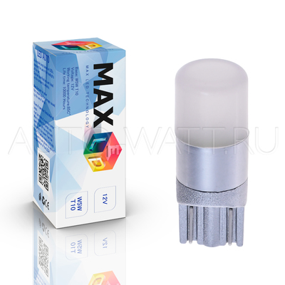 Светодиодная лампа W5W T10 – Max-FIT1 1.5Вт Белая