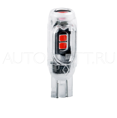 Светодиодная лампа W5W T10 – Max-FIT2 4Вт Красная