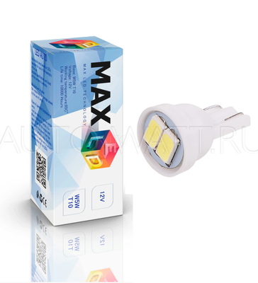 Светодиодная лампа W5W T10 – Max-Road 2Led 1Вт Белая