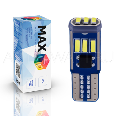 Светодиодная лампа W5W T10 – Max-Visiko 9Led 2Вт Белая