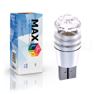 Светодиодная лампа W5W T10 – Max-Cristal 3Вт Белая