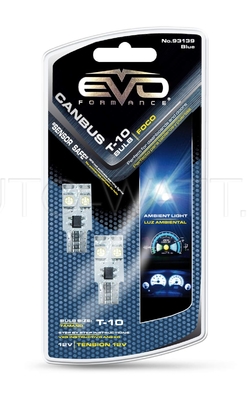 Светодиодная лампа W5W T10 –2 EVO FORMANCE CАNBUS Синяя