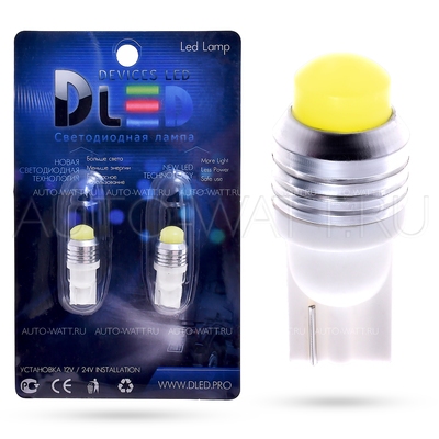 Светодиодная лампа W5W T10 – COB 360 3Вт Белая
