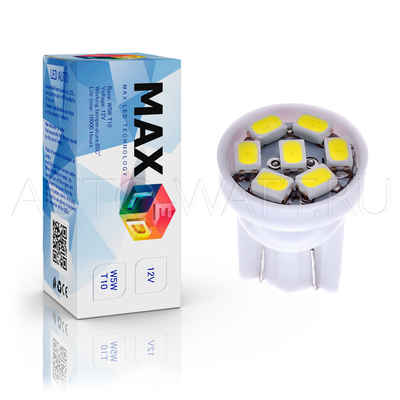 Светодиодная лампа W5W T10 – Max-2820 7Led 0.7Вт Белая