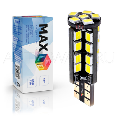 Светодиодная лампа W5W T10 – Max-Hill 38Led 6Вт Белая