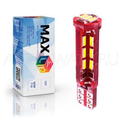 Светодиодная лампа W5W T10 – Max-Visiko 27Led 6Вт Белая