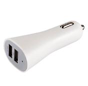 USB Зарядка в прикуриватель автомобиля White 2A/1A 12в